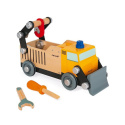 Janod Drewniana ciężarówka budowlana do składania z narzędziami Brico'kids