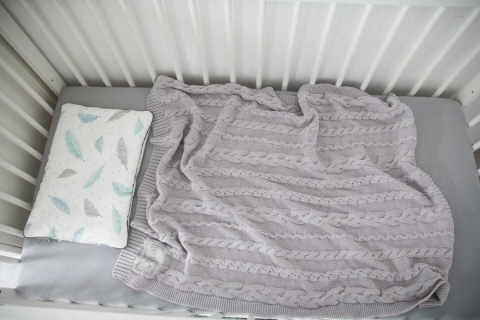 Tiny Star Kocyk bawełniany W Light Grey 80x100cm