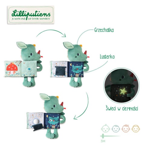 Lilliputiens Przytulanka z książeczką Smok Joe 3 m+