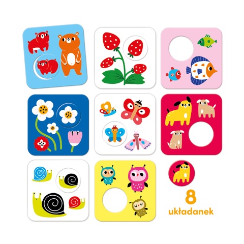 Puzzle kontrastowe Tu pasuje dla dzieci: 15m+