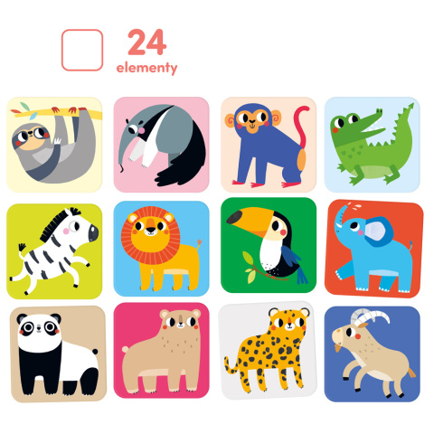 Duuuże memory Dzikie zwierzęta dla dzieci: 2+