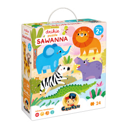 Dzikie puzzle Sawanna 2+