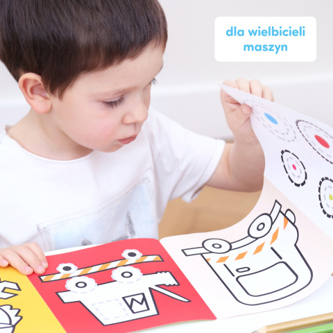 Dłuuugie rysowanki Rysuję po śladzie – Pojazdy w pracy dla dzieci: 3+