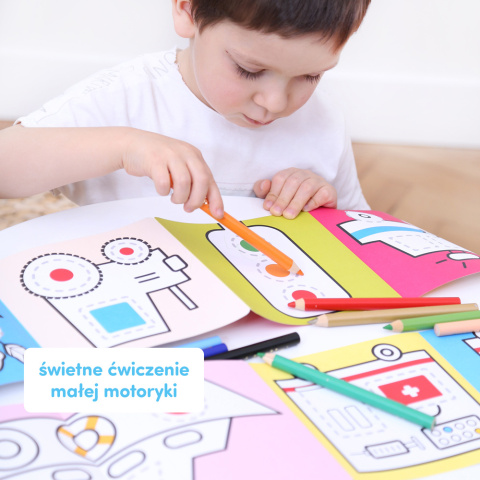 Dłuuugie rysowanki Rysuję po śladzie – Pojazdy w pracy dla dzieci: 3+