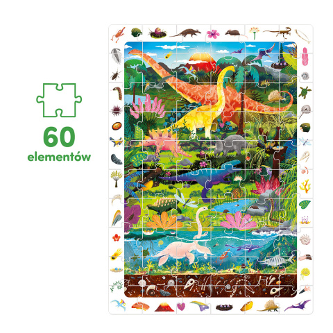Obserwacyjne puzzle Dinozaury dla dzieci: 4+