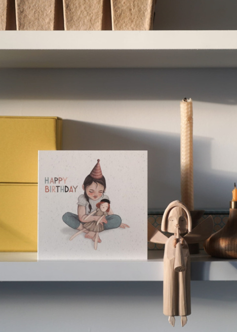 HI LITTLE HAPPY BIRTHDAY GIRL - KARTKA NA URODZINY DZIEWCZYNKI