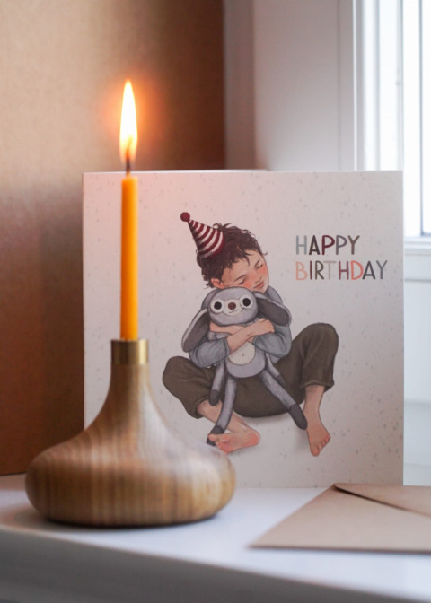 HI LITTLE HAPPY BIRTHDAY BOY - KARTKA NA URODZINY DLA CHŁOPCA