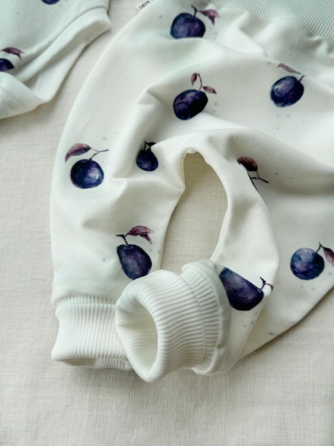 Spodnie śmietanka śliwki KAKI Handmade