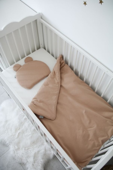 Tiny Star Zestaw kocyk z wypełnieniem i poduszka z uszami 75x100 Sepia