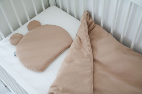 Tiny Star Zestaw kocyk z wypełnieniem i poduszka z uszami 75x100 Sepia