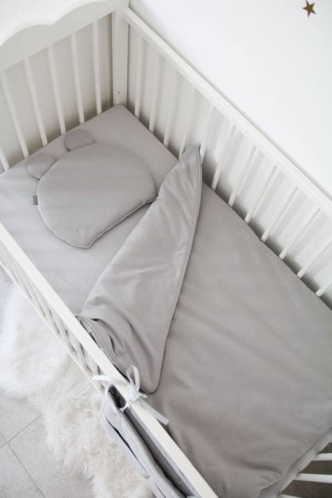 Tiny Star Zestaw kocyk z wypełnieniem i poduszka z uszami 75x100 Smoky