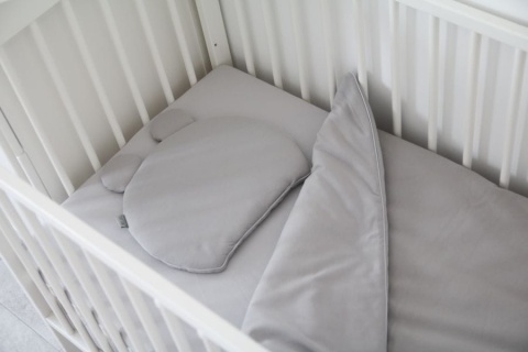 Tiny Star Zestaw kocyk z wypełnieniem i poduszka z uszami 75x100 Smoky