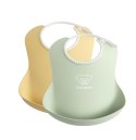 BABYBJORN - 2 duże śliniaki - Powder Yellow/ Powder Green