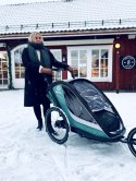 Hamax - Przyczepka rowerowa COCOON z zestawem do biegania, podwójna - Green/black