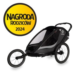 Hamax - Przyczepka rowerowa COCOON z zestawem do biegania, podwójna - Grey/black