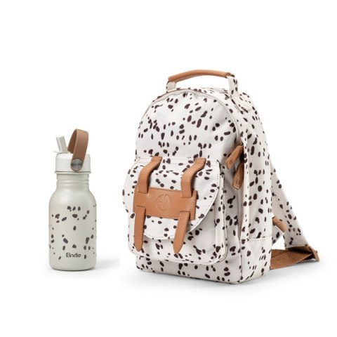 Elodie Details - Plecak BackPack MINI - Dalmatian Dots+ Butelka na wodę - Dalmatian Dots - ZESTAW