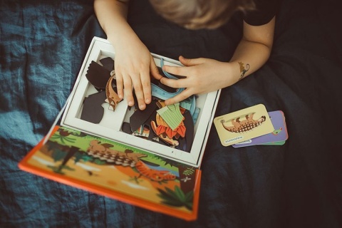 Janod Magnetyczna układanka Dinozaury Magnetibook