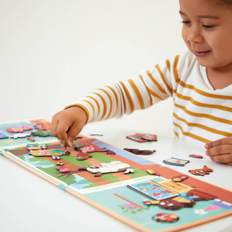 Janod Magnetyczna układanka Zwierzęta domowe Magneti'stories 3+