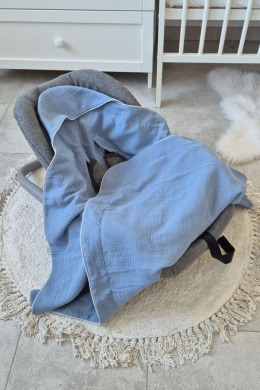 Tiny Star Letni otulacz do fotelika muślinowy - Blue