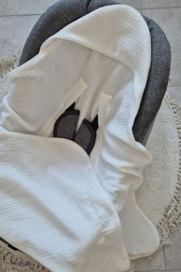 Tiny Star Letni otulacz do fotelika muślinowy - Creme