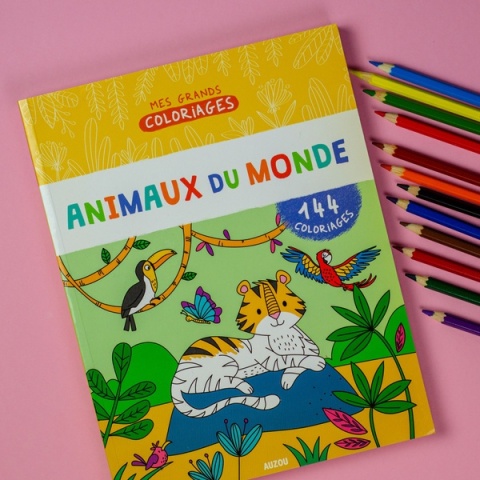 Auzou Duża kolorowanka Zwierzęta świata