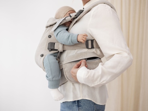 BABYBJORN - nerka/saszetka do nosidełka, Woven Mélange, Jasny Beż