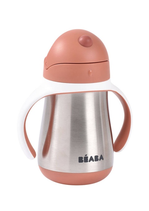Beaba Bidon niekapek ze słomką termos termiczny 250 ml Terracotta