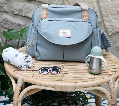 Beaba Bidon niekapek ze słomką termiczny 250 ml Sage green