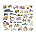Janod Naklejki na arkuszach 200 szt. Pojazdy 3+