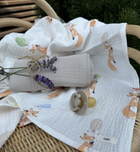 Kaki pieluszka - pieluszka - liski i błękit