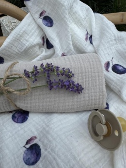 Kaki pieluszka - pieluszka - śliwka & beż