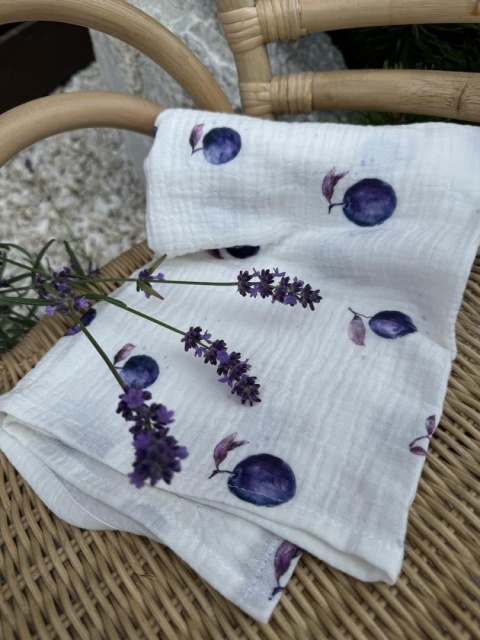 Kaki pieluszka - pieluszka - śliwka & beż