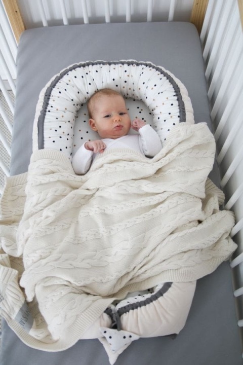 Tiny Star Kocyk bawełniany W Creme 80x100 cm