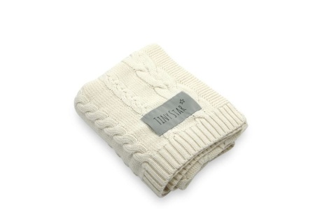 Tiny Star Kocyk bawełniany W Creme 80x100 cm