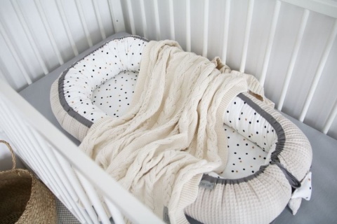 Tiny Star Kocyk bawełniany W Creme 80x100 cm