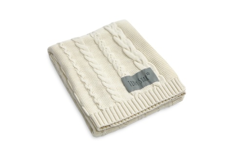 Tiny Star Kocyk bawełniany W Creme 80x100 cm