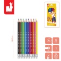 Janod Kredki ołówkowe zmazywalne z gumką 12 kolorów 3+