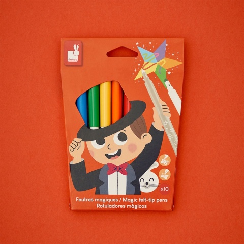 Janod Magiczne flamastry zmieniające kolor 10 kolorów 3+