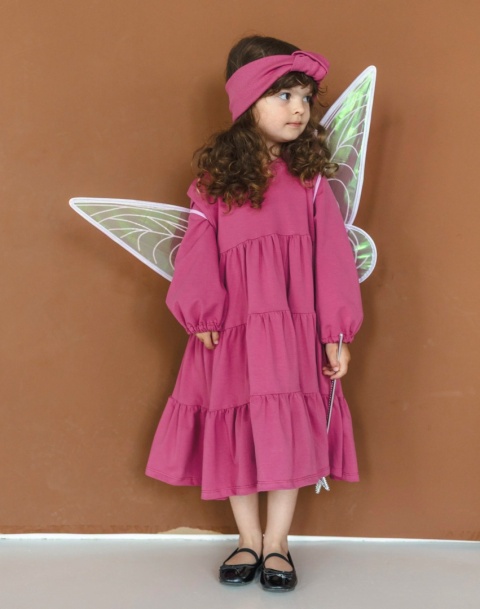 LaBambino Sukienka dla dziewczynki RÓŻA MALINA