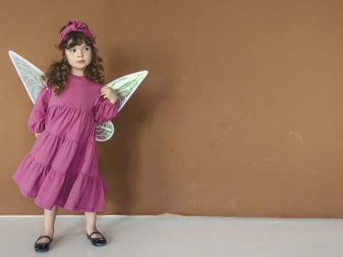 LaBambino Sukienka dla dziewczynki RÓŻA MALINA