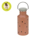 Lassig Bidon ze stali nierdzewnej z dodatkową zakrętką z ustnikiem 500 ml Happy Prints karmelowy