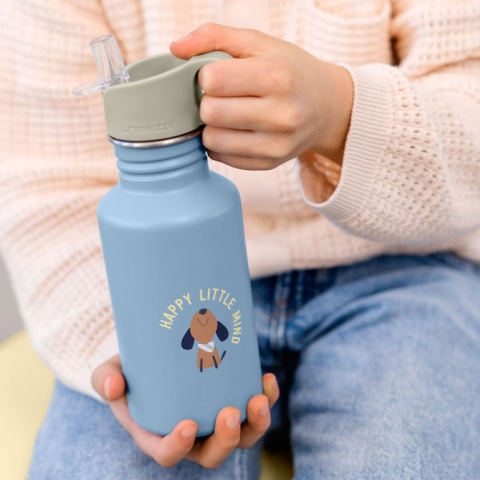 Lassig Bidon ze stali nierdzewnej z ustnikiem i uchwytem 500 ml Pattern Party Blue/green