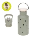 Lassig Bidon ze stali nierdzewnej z dodatkową zakrętką z ustnikiem 500 ml Happy Prints oliwkowy