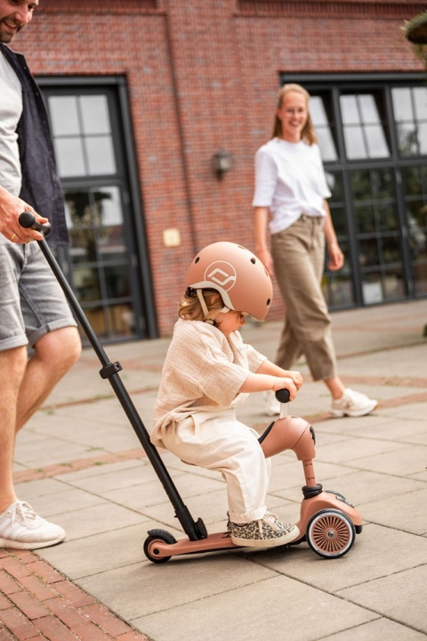 SCOOTANDRIDE Highwaykick 1 Push and Go 2w1 Jeździk i hulajnoga z rączką do prowadzenia 1-5 lat Mocha