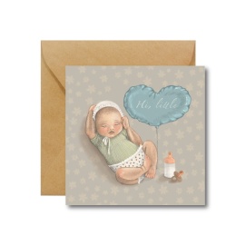 HI LITTLE KARTKA NA NARODZINY | NOWORODEK Z BALONEM