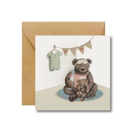 HI LITTLE HELLO MAMA BEAR - KARTKA Z OKAZJI NARODZIN DZIECKA