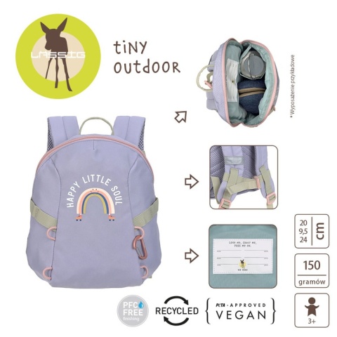 Lassig Plecak mini Tiny Outdoor Rainbow pastel lilac