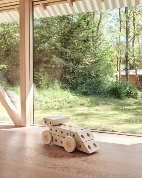 MODU Dreamer set - Kreatywne klocki rozwijające motorykę dużą, Sand Grey / Honey Yellow