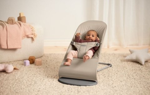 BABYBJORN - leżaczek BALANCE SOFT WOVEN/JERSEY Tri Fabric, Piaskowoszary