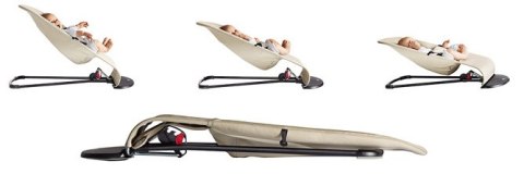 BABYBJORN - leżaczek BALANCE SOFT WOVEN/JERSEY Tri Fabric, Piaskowoszary